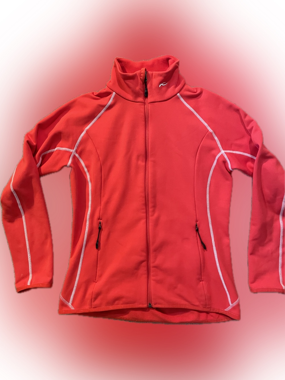 KJUS women’s Victory Stretch jacket in cranberry red; size XL